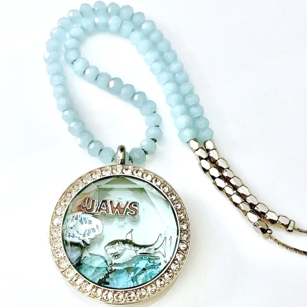 Origami Owl: Aqua Prism "Jaws" Locket Set